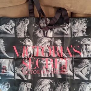 Victoria's Secret Black and Pink Graphic Tote